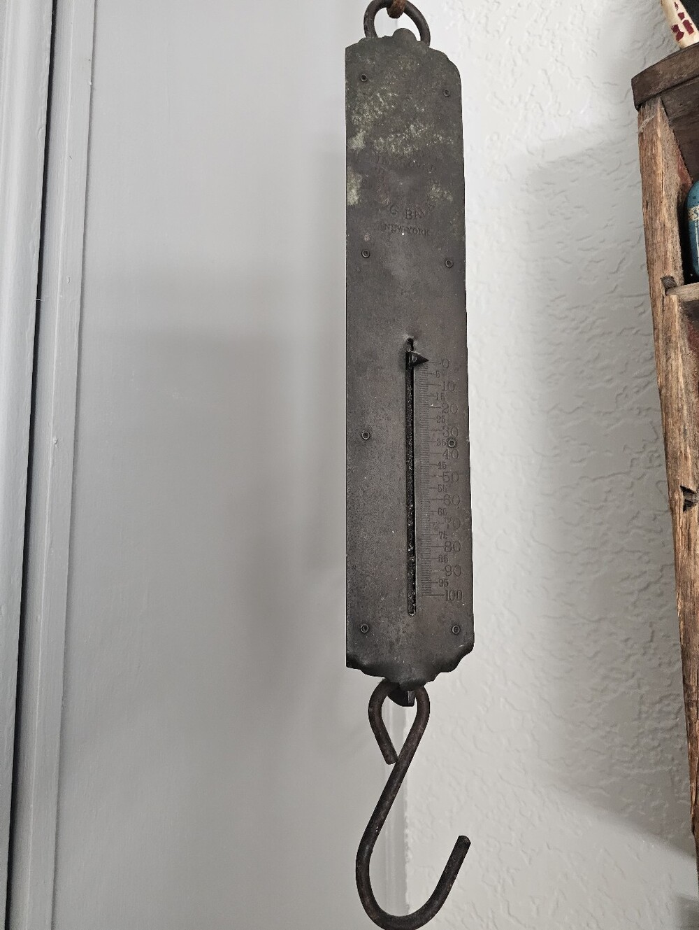 Vintage Metal Hanging Scale Wall